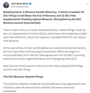 Binance DOJ Filings: Regulativni izzivi so razkriti Binance DOJ Filings - razkriti regulativni izzivi