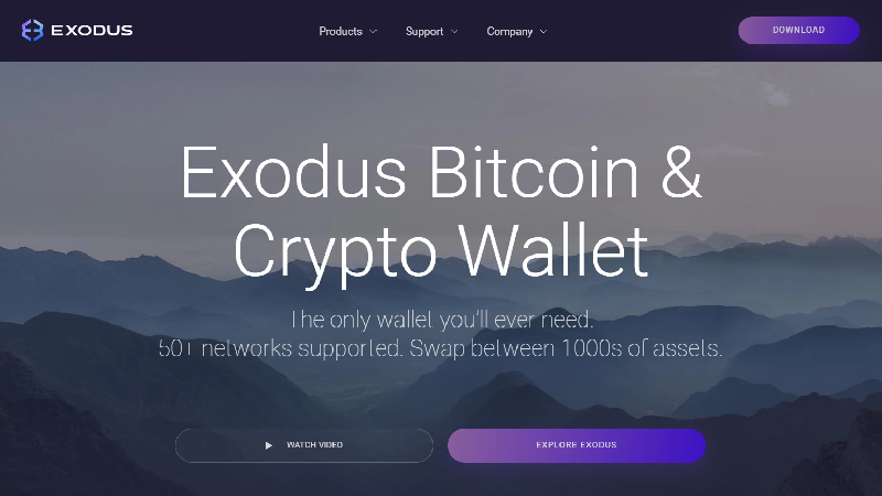 Anonimna kripto denarnica Exodus brez KYC.
