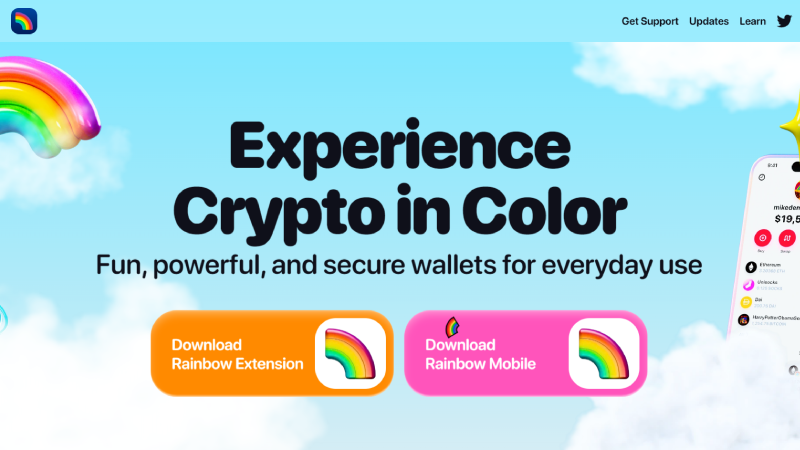 Rainbow anonimna kripto denarnica brez KYC.
