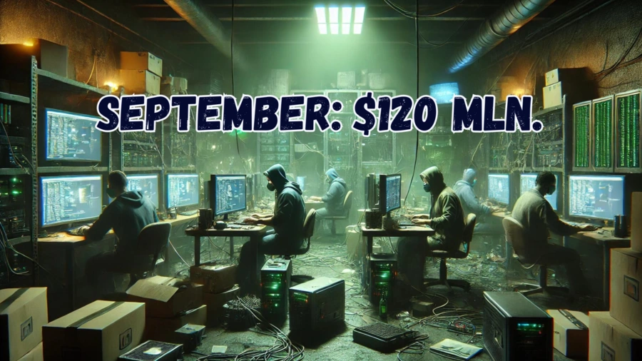 September 2024 120 milijonov dolarjev škode zaradi vdorov v kriptovalute