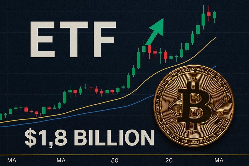 Ameriški ETF-ji za bitcoin na promptnem trgu beležijo močno rast s 1,8 milijarde dolarjev pritokov